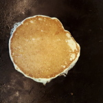 This is what the pancake looks like right after you flip it.